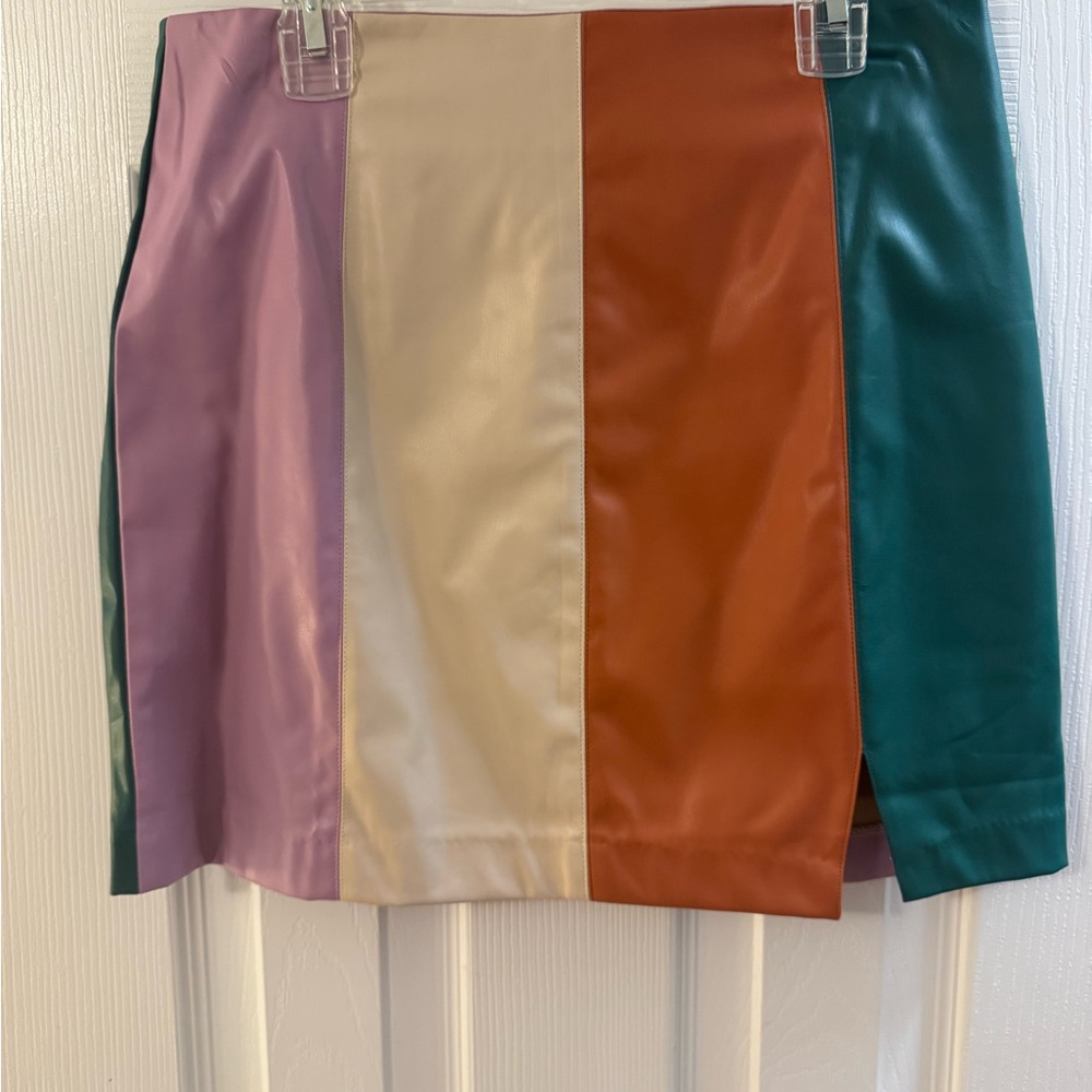 Multicolor Panel Mini Skirt